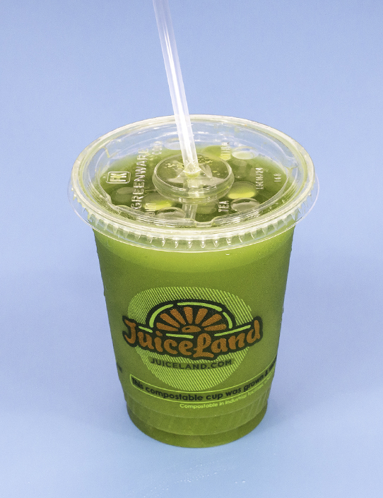 JuiceLand Tigerlilly Juice with cucumber, celery, kale, parsley, spinach